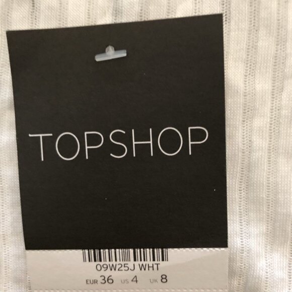 TopShop Crop Top Shirt Fitted Stretch Short Sleeve Casual NWT - Picture 3 of 10